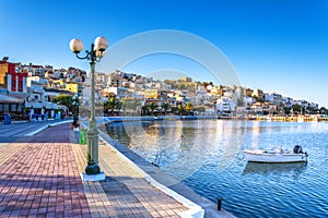 The pictursque port of Sitia, Crete, Greece at sunset. Sitia is a traditional town at the east Crete.