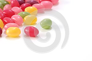 Gummies in a white background