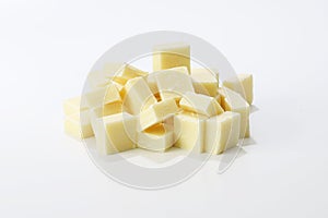 White chocolate in a white background