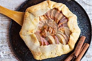 Pie with apples and cinnamon