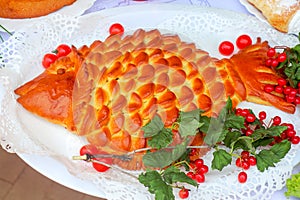 Pie beautifully decorated in the form