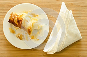 Pie bread dish and napkin