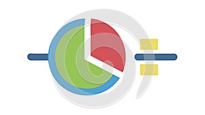 Pie Chart Analysis Icon for Data and Comparison, vector design Generative AI