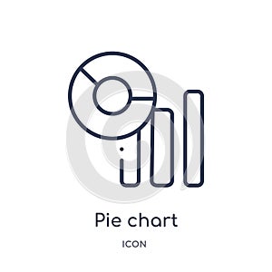 pie chart analysis interface icon from user interface outline collection. Thin line pie chart analysis interface icon isolated on
