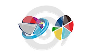 Pie Chart Analyze Vector Set