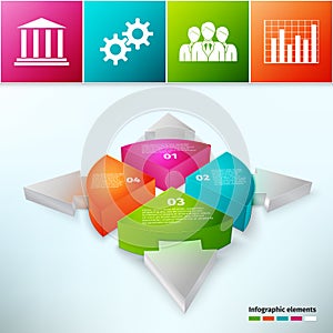 Pie Chart With Arrows 3d