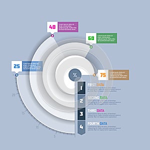 Pie chart, circle graph infographics element photo