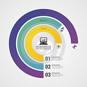 Pie Chart Circle Graph. Modern Infographics Design Template. Vector