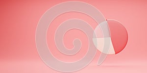 Pie chart and circular loading process 3d rendering, three section 3D Infographic Pie Chart.