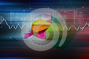 Pie chart in color background