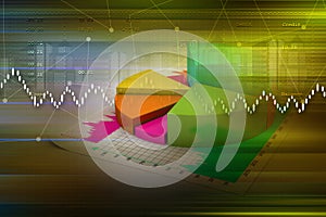 Pie chart in color background