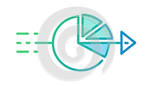 Pie Chart Data Analysis Icon - Statistics, Business Insights Vector, vector design Generative AI