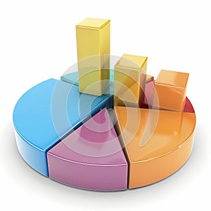 a pie chart with different colored bars