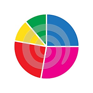 Pie chart flat icon, diagram icon