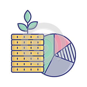 pie chart flat vector icon which can easily modify or edit