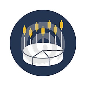 Pie chart flat vector icon which can easily modify or edit