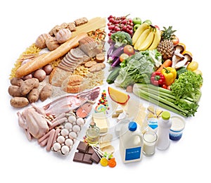 Pie chart of food pyramid