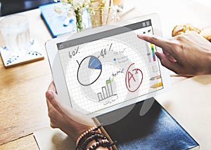 Pie Chart Graph Analysing Data Concept