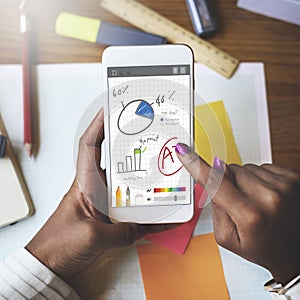 Pie Chart Graph Analysing Data Concept