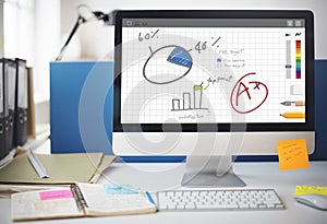 Pie Chart Graph Analysing Data Concept