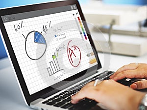 Pie Chart Graph Analysing Data Concept