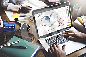 Pie Chart Graph Analysing Data Concept