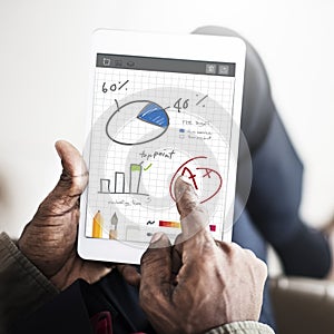 Pie Chart Graph Analysing Data Concept