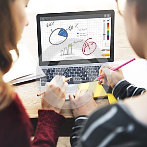 Pie Chart Graph Analysing Data Concept