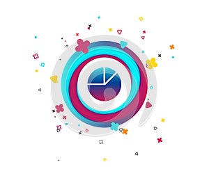 Pie chart graph sign icon. Diagram button.