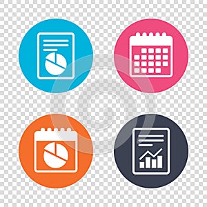 Pie chart graph sign icon. Diagram button.