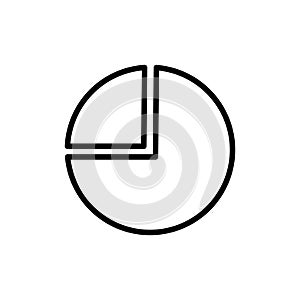 Pie chart icon Thin line art isolated