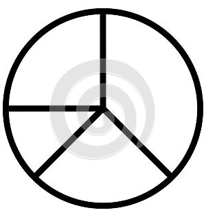 Pie Chart Isolated Line Vector Icon that can be easily modified or edited.