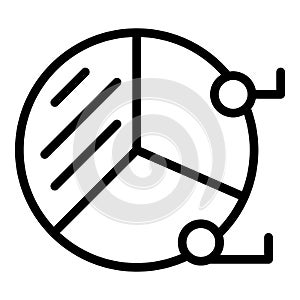 Pie chart leader icon outline vector. Superhero profit