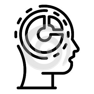 Pie chart mind skill icon, outline style