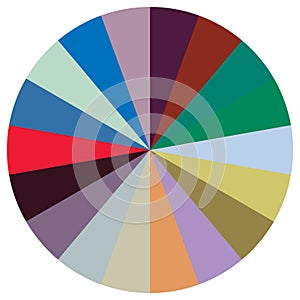 Pie chart, Pie graph, circular, circle diagram from series with 2 to 65 segments, portions. Ratio concept infographic,