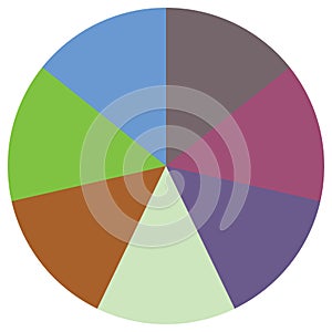 Pie chart, Pie graph, circular, circle diagram from series with 2 to 65 segments, portions. Ratio concept infographic,
