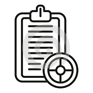 Pie chart report icon outline vector. Document data