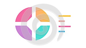 Pie chart with segmented data, representing analysis and statistics, vector design Generative AI