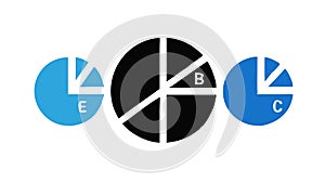 Pie Chart Segments. Data, Statistics, and Analytics Visualization, vector design Generative AI