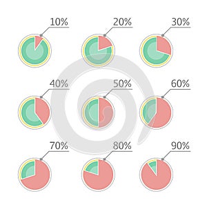 Pie chart statistic concept. Business flow process diagram. Infographic elements for presentation. Percentage