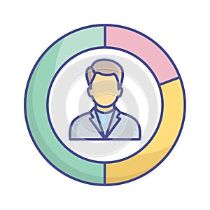 Pie chart Vector Icon which can easily modify or edit