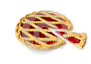Pie with cherry jam