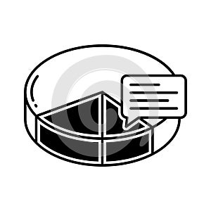 Pie graph half glyph vector icon which can easily modify or edit