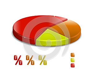 Pie graph on white background