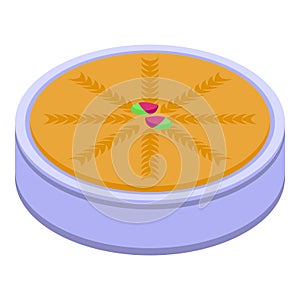 Pie halva icon isometric vector. Sweet halvah