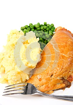 Pie potatoes and peas meal vertical