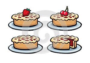 Pie set illustrations