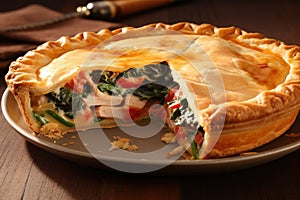 a pie with a slice missing