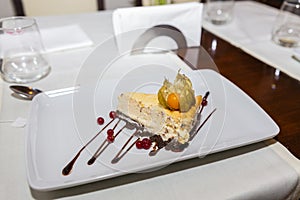 Pie slice on a plate