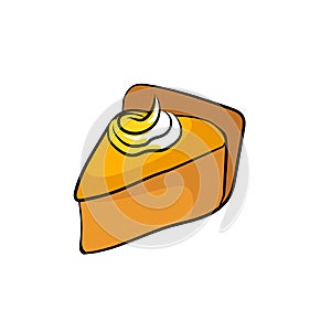 Pie slice pumpkin flavour vector illustration